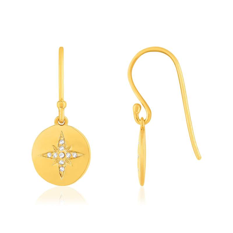 Boucles d'oreilles plaqué or jaune zirconias - vue 1