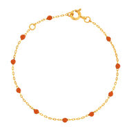 Bracelet plaqué or jaune résine orange 18 cm