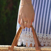 Bracelet plaqué or jaune résine orange 18 cm - vue Vporté 1