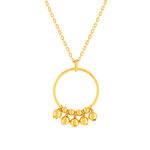 Collier plaqué or jaune cercle avec des boules en pampille 48 cm - vue 1