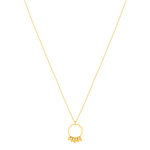 Collier plaqué or jaune cercle avec des boules en pampille 48 cm - vue 2