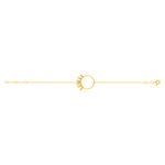 Bracelet plaqué or jaune, cercle et boules en pampille 18 cm - vue 2