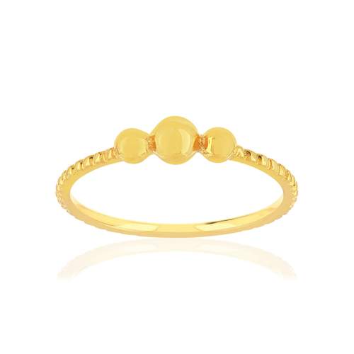 Bague plaqué or jaune boules