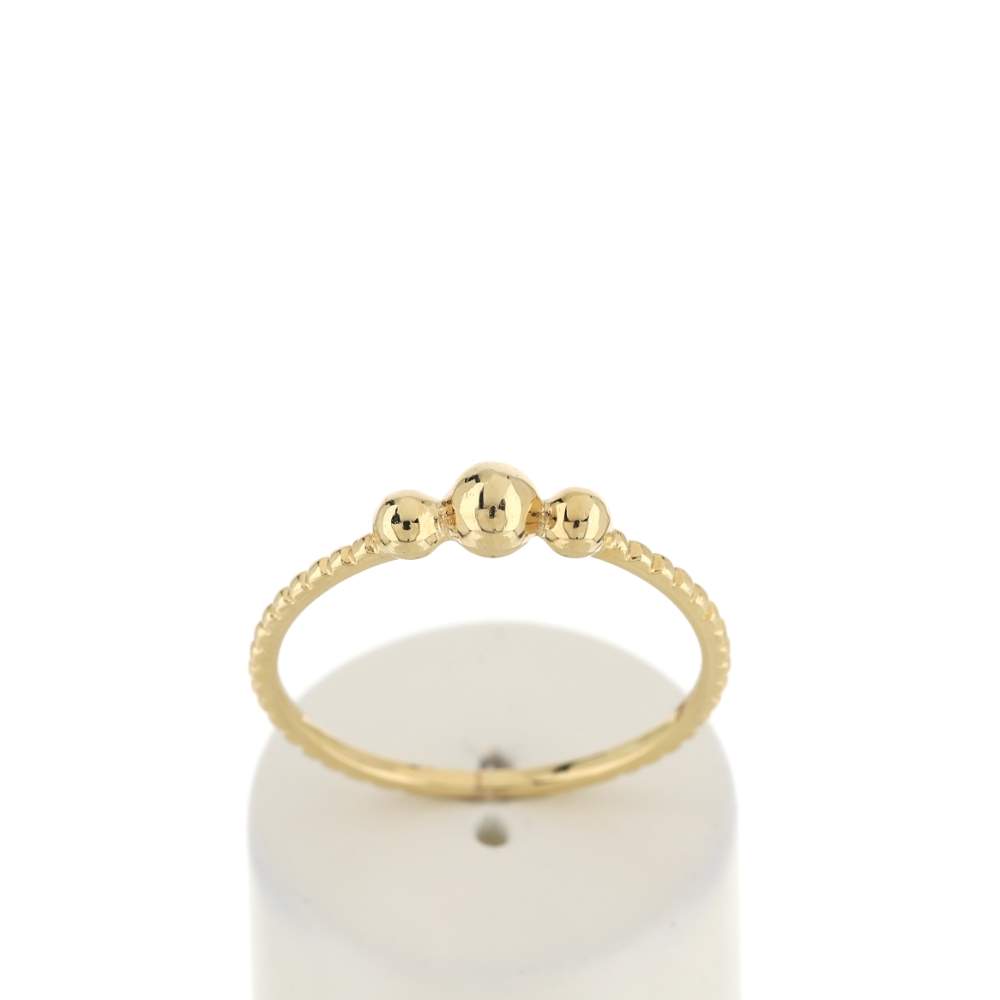 Bague plaqué or jaune boules - vue 1