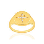 Bague plaqué or jaune zirconias - vue 1