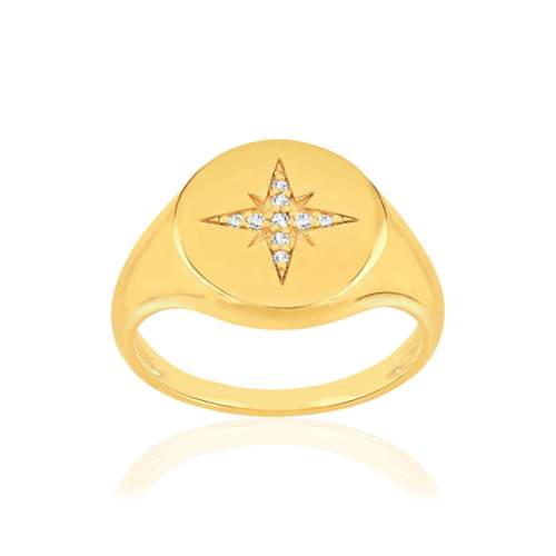 Bague plaqué or jaune zirconias
