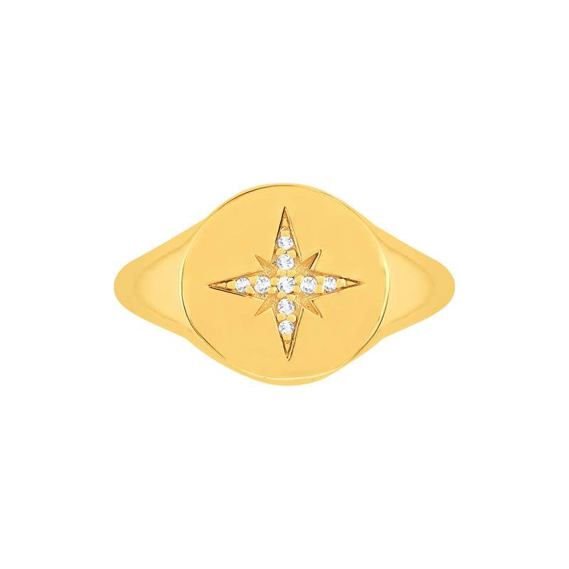 Bague plaqué or jaune zirconias - vue 3