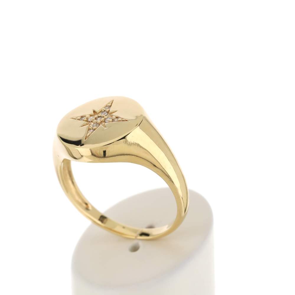 Bague plaqué or jaune zirconias - vue 3