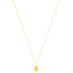 Collier plaqué or jaune médaille ovale zirconia 48 cm - vue 2