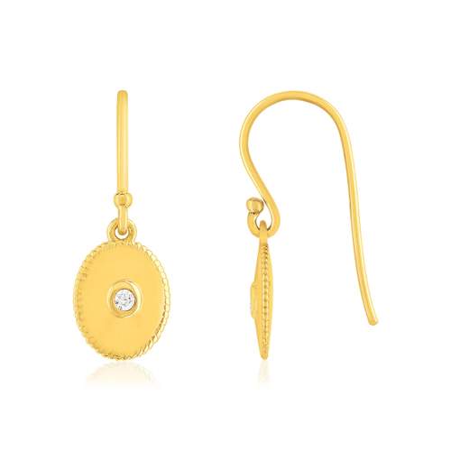 Boucles d'oreilles plaqué or jaune zirconias