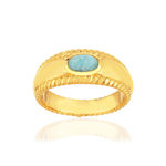 Bague plaqué or jaune amazonite - vue 1