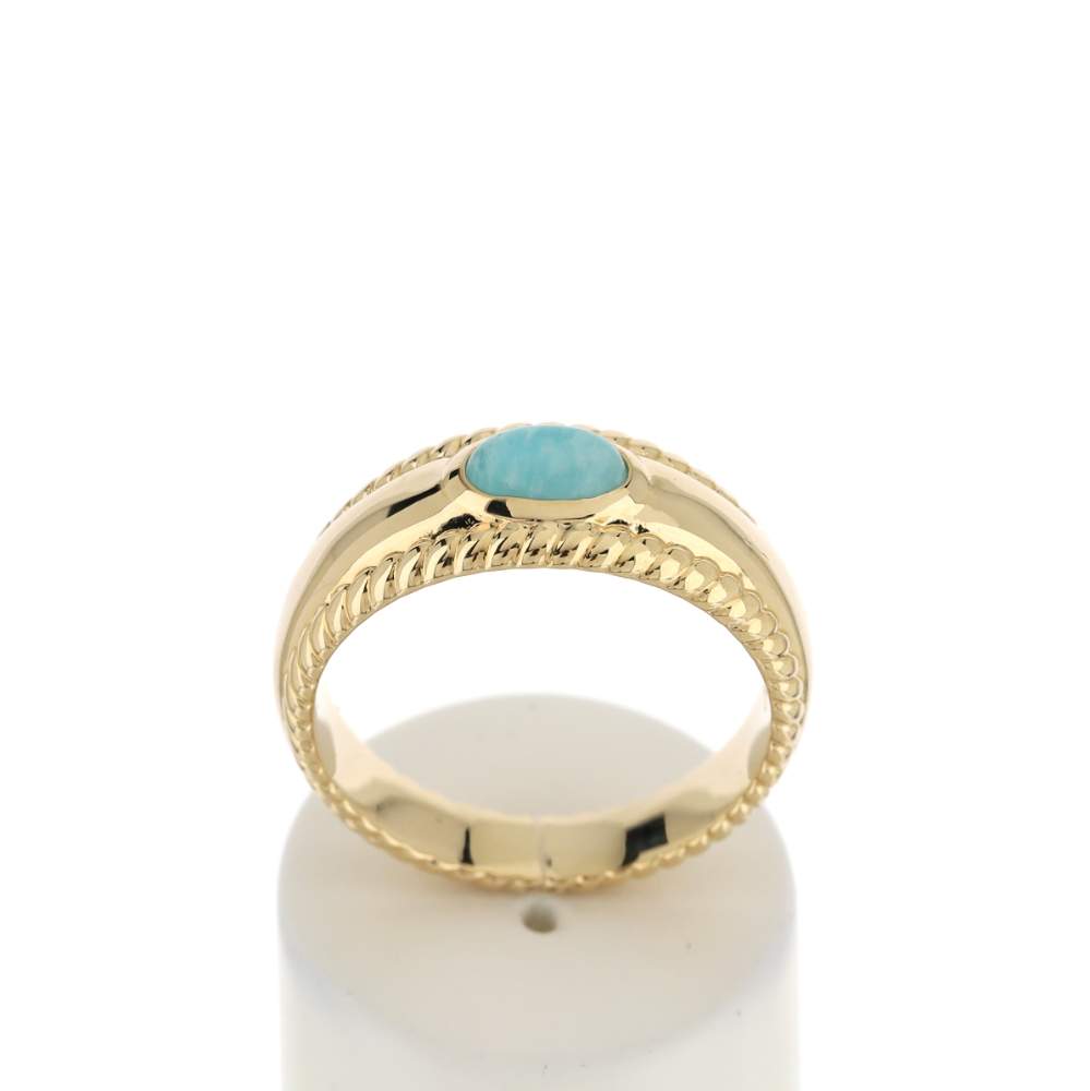 Bague plaqué or jaune amazonite - vue 1