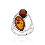 Bague argent 925 ambre - vue 1