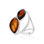 Bague argent 925 ambre - vue D1