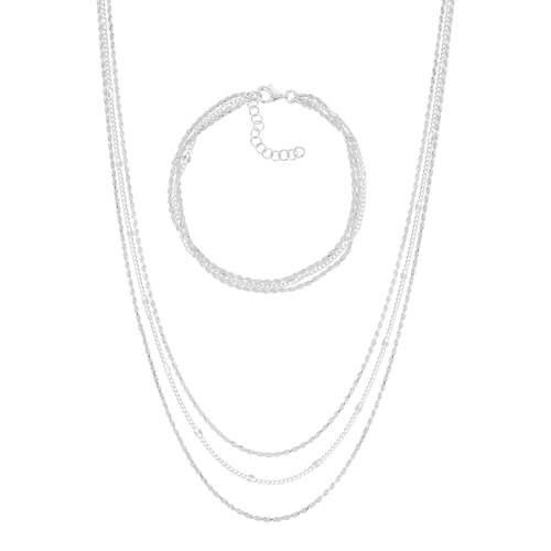 Parure argent 925 collier bracelet