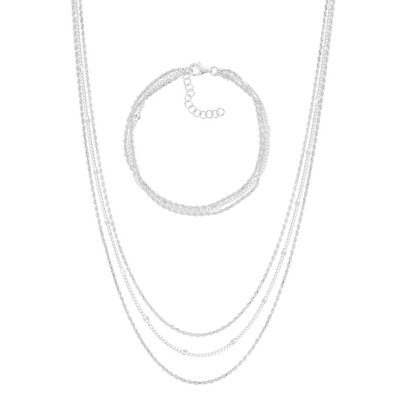 Parure argent 925 collier bracelet - vue 1