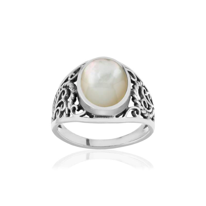 Bague argent 925 nacre - vue 1