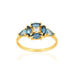 Bague or jaune 375 topazes - vue 1