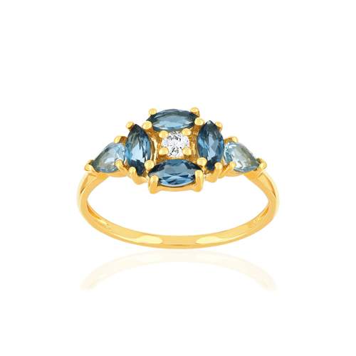 Ring van 375 geelgoud met topaas