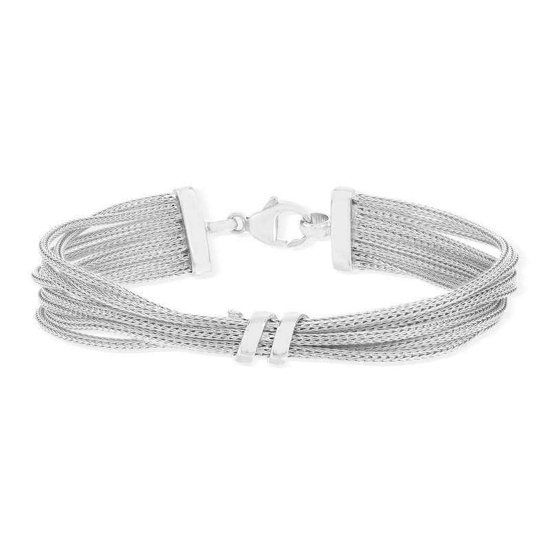 19 cm 925 sterling silver multi-strand bracelet - view 1