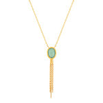 Collier plaqué or aventurine 45 cm - vue 1