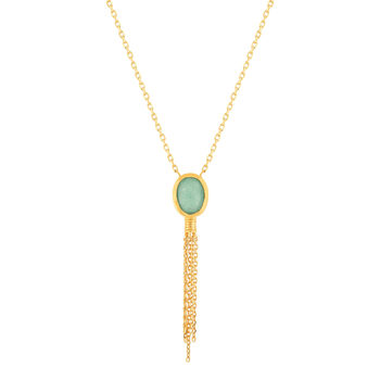 Gold-plated aventurine necklace 45 cm