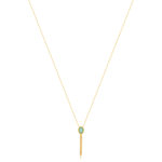 Collier plaqué or aventurine 45 cm - vue 2