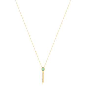 Gold-plated aventurine necklace 45 cm