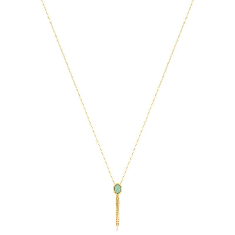 Collier plaqué or aventurine 45 cm - vue 2