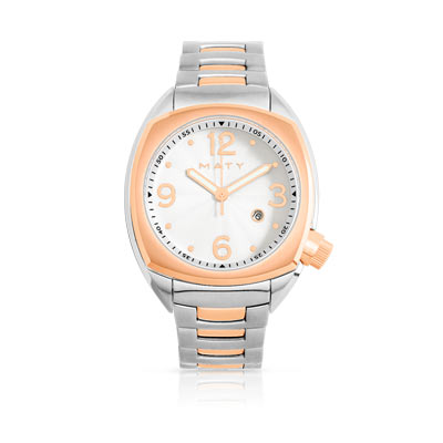 Montre homme acier et acier rosé