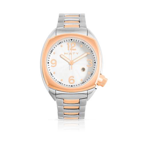Montre homme acier et acier rosé