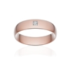 Alliance or 750 rose poli demi-jonc confort 5,5mm diamant princesse - vue V1