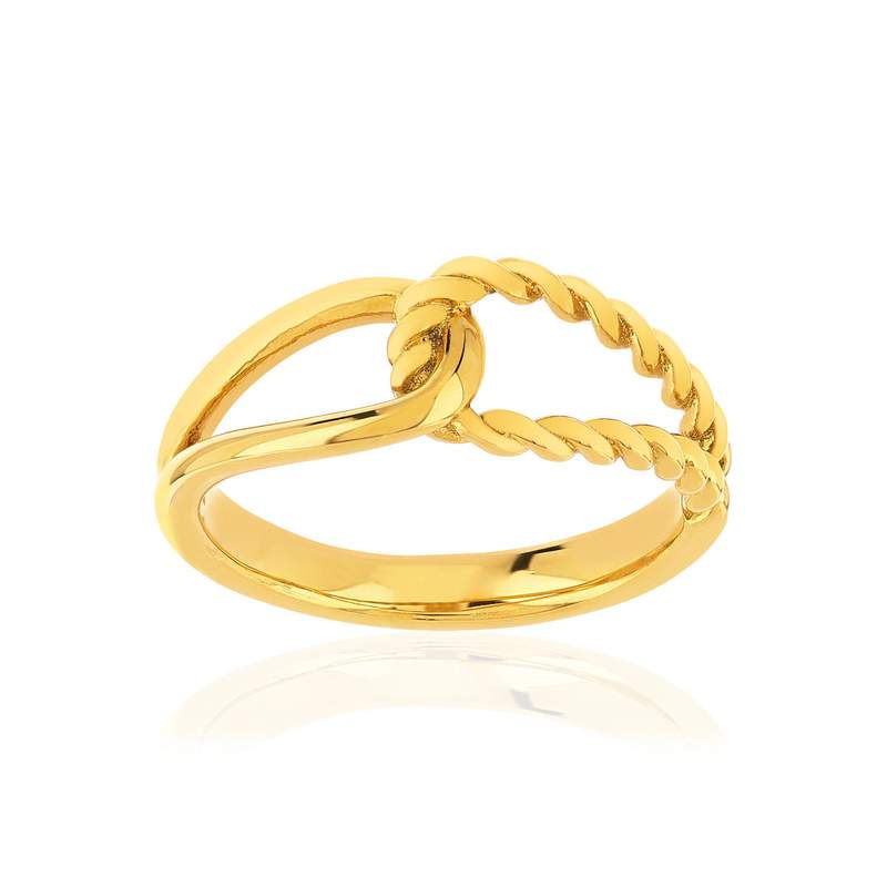 Bague acier jaune - vue 1