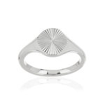 Bague acier blanc - vue 1