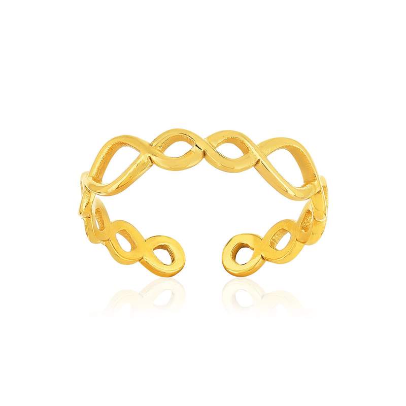 Bague acier jaune - vue 1