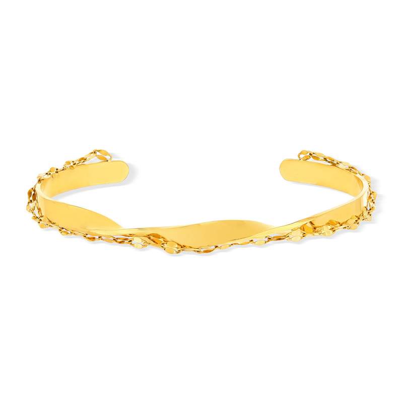 Bracelet rigide acier jaune diamètre 60 mm - vue 1