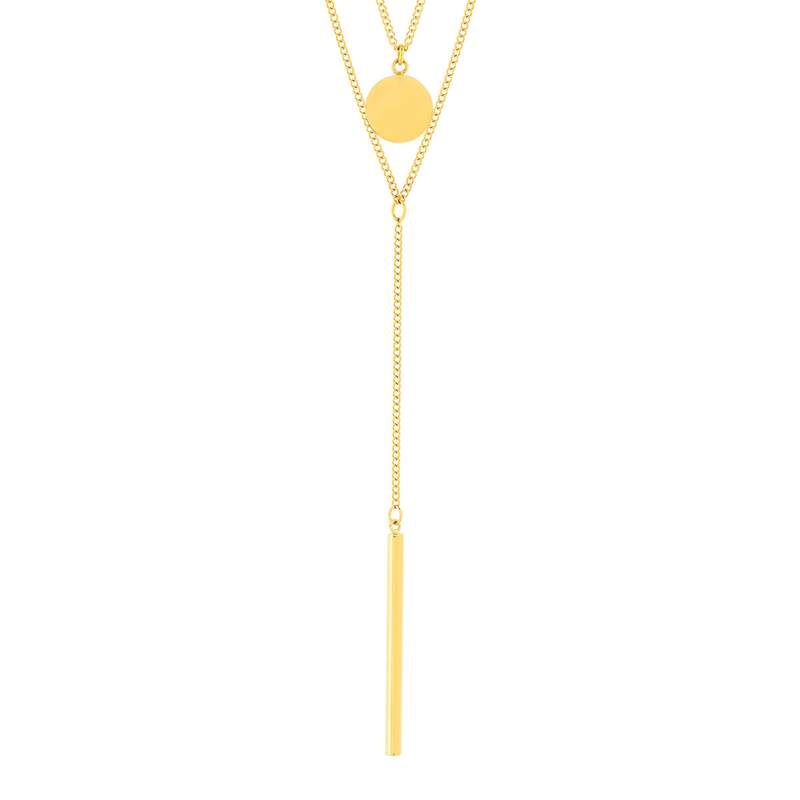 Collier multirang acier jaune 45 cm - vue 1