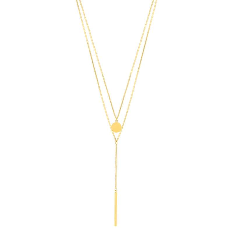 Collier multirang acier jaune 45 cm - vue 2