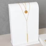 Collier multirang acier jaune 45 cm - vue D1