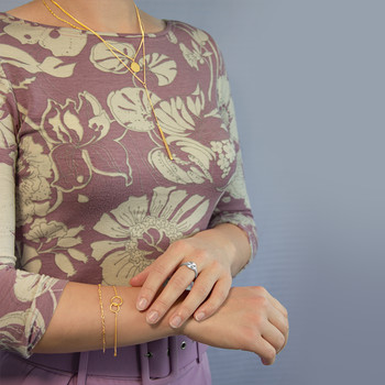 Collier multirang acier jaune 45 cm