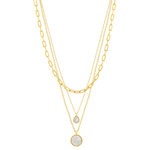 Collier acier jaune nacre 43cm - vue 1