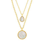 Collier acier jaune nacre 43cm - vue 2