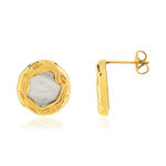 Boucles d'oreilles acier jaune nacre - vue 1