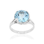Bague argent 925 topaze bleue traitée 4 carats - vue 1