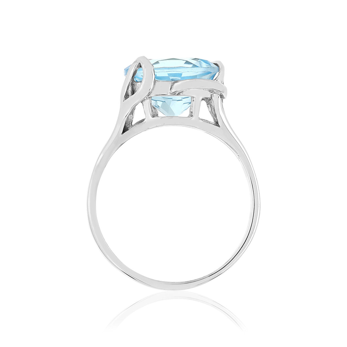 Bague argent 925 topaze bleue traitée 4 carats - vue 2