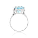 Bague argent 925 topaze bleue traitée 4 carats - vue 2