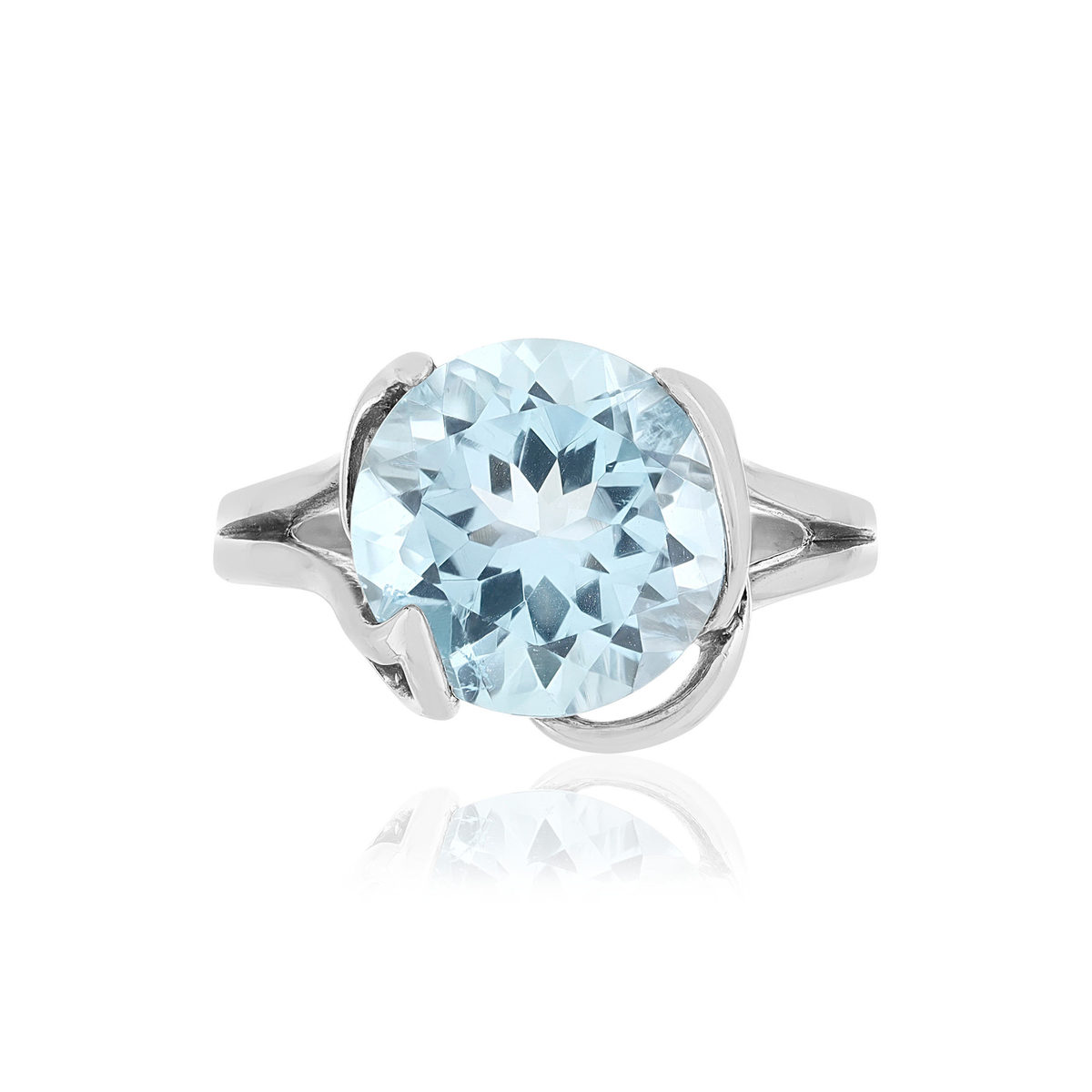 Bague argent 925 topaze bleue traitée 4 carats - vue 3