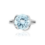 Bague argent 925 topaze bleue traitée 4 carats - vue 3