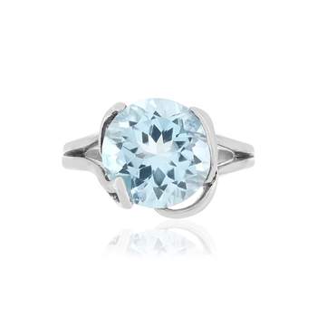 925 sterling silver ring with a 4-carat treated blue topaz
