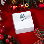 Bague argent 925 topaze bleue traitée 4 carats - vue D1
